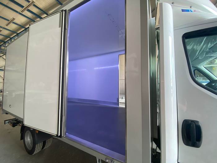 Insulated box body on a van chassis
